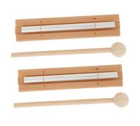 iplusmile 2 Set Meditation Chimes Hand Bells for Classroom Mindfulness Percussion Instrument with Mallet Metal Wood Construction for Music Teaching and Yoga Practice