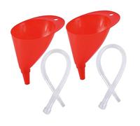 iplusmile 2 Sets Long Neck Plastic Fuel Funnel for Cars and Motorcycles Durable Transparent Transmission and Oil Funnel for Accurate Fluid Transfer