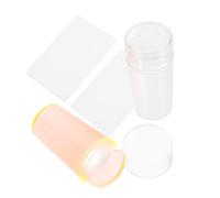 iplusmile 2 Sets Nail Stamping Jelly Stamper Silicone Stamper for Nail with Scraper Abs Material Save Polish Transfer Pattern Manicure Tool for Home Use and Professional