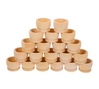 iplusmile 20 Pieces Wooden Easter Egg Holders 4x5cm Natural Wood DIY Dinosaur Egg Trays Party Favors Craft Decoration