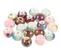 iplusmile 20pcs Ceramic Bracelet Beads for Jewellery Making, Round Cute Beads, Easy to Use and Threadable, for Handmade and DIY Jewellery Projects Random Color