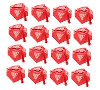iplusmile 20pcs Chinese Style Candy Boxes with Hollow Out Pattern and Long Tassels Red Paper and Polyester Wedding Favor Gift Boxes Durable Elegant Chocolate Packaging for Party and