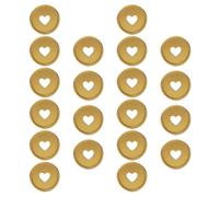 iplusmile 20pcs Gold Plastic Binder Discs for Notepad with Mushroom Hole Heart-shaped Design, Loose Leaf Planner Binding Rings for Office and School Use