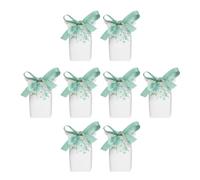 iplusmile 20pcs Green Paper Candy Box with Silk Ribbon, Lightweight and Portable Wedding Candy Favor Box for Gift Bag and Wedding Party, European Style with Delicate Patterns