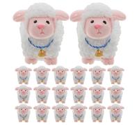 iplusmile 20pcs Mini Resin Sheep Figurines for Micro Landscape Settings and Mini Resin Lamb Collections, White Realistic Sheep Shape Universal Display Versatility and Visual Enrichment