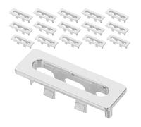iplusmile 20pcs Plastic Sink Overflow Cover Rectangle with Easy Installation and Versatile Fit Silver Basin Sink Hole Trim for Bathroom Replacement Overflow Ring Insert
