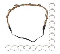 iplusmile 20pcs Woven Leaf Headband DIY Hair Wreath Materials Imitation Leaves Braided Twine for Halloween Party Hair Accessories Women
