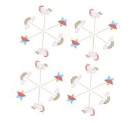 iplusmile 24pcs Theme Cake Decorations Cartoon Cupcake Toppers for Birthday Parties Joyful Muffin Cake Picks for Celebrations