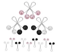 iplusmile 24pcs U Shaped Hijab Pins Pearl Scarf Clips for Women Alloy Brooch Pins for Headscarf Sweater Accessories Secure Non Slip Design Black White Purple