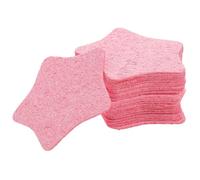 iplusmile 25pcs Cosmetic Pads for Face Makeup Remover Pads Gentle Cleaning Effect Wood Pulp Cotton Pink Face Cleansing Sponges for On-the-go Use Women