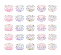 iplusmile 25Pcs Glow in the Dark Mini Resin Shell Charms, Luminous Tiny Seashell Decorations for Fairy Garden, Dollhouse Accessories, DIY Craft Ornaments in Gradient Pink Blue and Purple