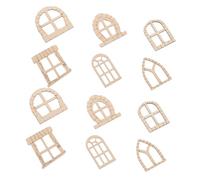 iplusmile 25pcs Miniature Wooden Door and Window Set Unfinished DIY Craft Kit for Dollhouse Garden Patio Home Decorations with Unique Wood Design and Outdoor Use