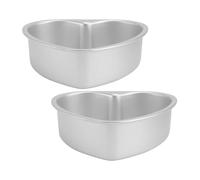 iplusmile 2pcs 4-inch Heart Shaped Cake Pans with Fixed Bottoms Non-Stick Flan Molds for Baking Reusable Heart Cake Molds Suitable for Birthday and Wedding