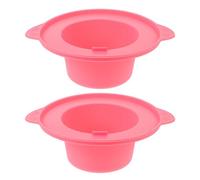 iplusmile 2pcs 400ml Silicone Wax Warmer Liners Replacement Bowls for Hair Removal Wax Pot Soft Pink Melting Bowls for Home Body Depilation and Facial