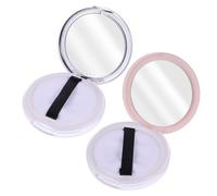 iplusmile 2pcs 5g Empty Powder Box Set for Travel and Going out Portable Reusable Makeup Loose Powder Case with Plastic and Plush Materials Convenient to Carry Compact Containers