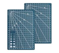 iplusmile 2Pcs A5 Dual-Sided Self-Healing Cutting Mat for Sewing and Engraving, Precision Craft Rotary Cutting Board with Grid Lines, Green Art Mat for Scrapbooking and Glass Crafts