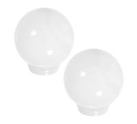 iplusmile 2pcs Acrylic Ball Lampshade Globe Light Covers Frosted White Pendant Lamp Shades with Thread Modern Replacement for Outdoor Garden and Patio Street Lamps