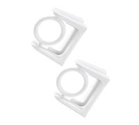 iplusmile 2pcs Adhesive Shower Curtain Rod Holders Strong Tension Retainers for Bathroom No Drill Wall Mounted Brackets White Suitable for Flat Corner Mounting