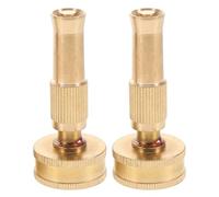 iplusmile 2pcs Adjustable Brass Garden Hose Nozzles with 6-Point Connector, High Pressure Water Spray Guns for Irrigation, Car Washing and Outdoor Watering