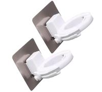 iplusmile 2pcs Adjustable No-drill Shower Gel Bottle Holder Rack, Wall Mounted Bathroom Storage Shelf Compatible with Bottles under 4cm Cap Diameter