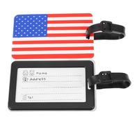 iplusmile 2pcs American Flag Suitcase Tags Luggage Hanging Name Labels with Sturdy PVC Material for Quick Retrieval of Lost Luggage, Travel Accessories