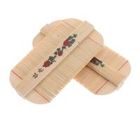 iplusmile 2pcs Bamboo Double Side Dandruff Comb for Hair and Pet Hair, Fine Tooth Wooden Grooming Comb Gentle the Scalp, Removes Nits, for Home and Traveling Use