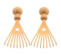 iplusmile 2pcs Bamboo Scalp Massager Comb Manual Head Scratcher for Instant Itch Relief and Deep Cleansing, Portable Design for Travel on The Go Use