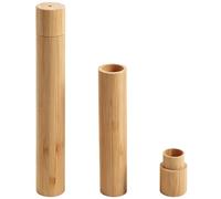 iplusmile 2pcs Bamboo Toothbrush Holder with Breathable Hole, Portable Tube Case for Travel, Camping, Gym, and Office Use, Natural Charm Design Suitable for Outdoor Activities and Business