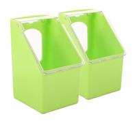 iplusmile 2pcs Bird Feeder Cage Feed Dispenser Plastic Hanging Parakeet Cage Feeder Large Capacity Easy to Install Light Green for Hanging on The