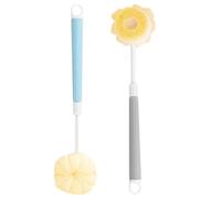 iplusmile 2Pcs Body Scrubber Retractable 2-in-1 Shower Back Scrubber Soft Bristles Dual Functionality Gentle Cleansing Bath Body Long Handle for Shower Reusable Bath Sponge for Men Women