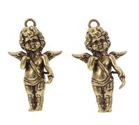 iplusmile 2pcs Brass Cupid Couple Keyring Pendants for Valentine's Day, Romantic Keychain Charms for Couples, Accessory for Partner, Key Chain Decor