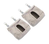 iplusmile 2Pcs Brown Guinea Pig Slow Feeder Bags with Hanging Cloth Pouches for Small Pets Rabbit Hay Storage and Cage Feeding Supplies