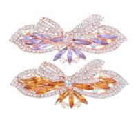 iplusmile 2pcs Butterfly Hair Clips Crystal Rhinestone Hairpins for Women Metal Claw Clips with Dazzling Sparkly Details Neutral Shades Elegant Accessories for Weddings Parties Daily Wear
