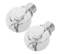 iplusmile 2pcs Cabinet Door Pulls White Metal French Style Marble Pattern | Single-hole round Design, Smooth Textured Touch, Quick Install, for Drawers and Buffet Cabinets