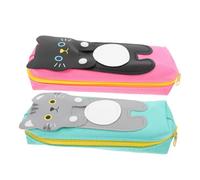 iplusmile 2pcs Cartoon Cat Canvas Pencil Pouch Cute Zipper Storage for Students Travelers Lightweight and Spacious Design for Organizing Stationery and Small Essentials