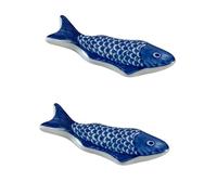 iplusmile 2Pcs Ceramic Fish Shape Chopstick Rest Tableware Holder for Home Dining Table Decor Prevents Utensil Rolling and Keeps Kitchen Cutlery Organized