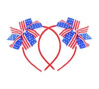 iplusmile 2pcs Cloth American Flag Hairbands with Vibrant Colors and Patriotic Design, for Independence Day, Holiday Parties, Protecting Scalp and Hairline