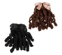 iplusmile 2pcs Curly Wig Ponytail Hairpiece Faux Hair Ponytail, Vintage Retro Elegance, High Temperature Fibre and Polyester, Insert Comb, Women, Cosplay and Parties