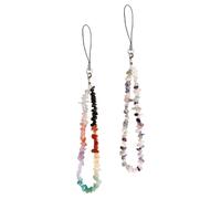 iplusmile 2pcs Decorative Phone Lanyards with Crystal Beads, Detachable Anti-lost Straps for Id Cards and Phones, Suitable for Hanging on Luggage Or Purse