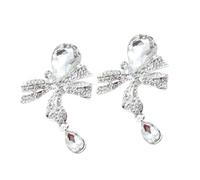 iplusmile 2pcs DIY Silver Alloy Rhinestone Bowknot Pendants Creative Decorative Accessories for Phone Case and Shoes Easy to Apply for Girl Lady