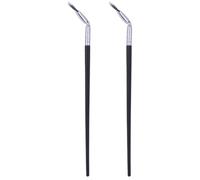 iplusmile 2pcs Fan Brushes for Eyelash and Eyebrow Makeup, Curved Lower Lash Applicators with Wood Handles and Fiber Fur Bristles, Sl esign, Easy to Carry and Suitable for Professional
