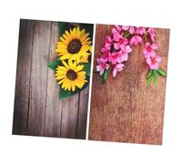 iplusmile 2pcs Flowers Backdrop Photography Background Cloth with Wood Grain Design Portable Photo Studio Props for Wedding Birthday Christmas Party Decoration