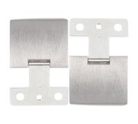 iplusmile 2pcs Glass Door Cabinet Hinges Replacement Zinc Alloy Not Easy to Rust Silver Cupboard Door Hinge Plates Suitable for Home and Hotel Bathroom Use