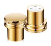 iplusmile 2pcs Gold-plated Female Audio Connector Adapter Caps, Microphone Cable End Dust Covers, Shielding Protector Caps for Audio Connector Protection