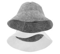 iplusmile 2pcs Grey Felt Sauna Hat for Women Lightweight Head Cooling Cap for Sauna Reusable Felt Shower Hat Bath Accessories