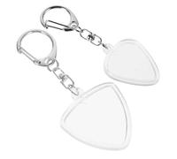 iplusmile 2pcs Guitar Pick Case Set with Heart Triangle Keychain, Portable Plastic Mini Plectrum Holder Box for Professional and Hobbyist Guitarists, Small Pick Storage Necklace for Acoustic