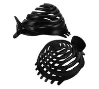 iplusmile 2pcs Hair Claw Messy Bun Maker Resin round No Slip Clamp Black Lightweight Comfort for Women Beginners at Home Busy Mornings