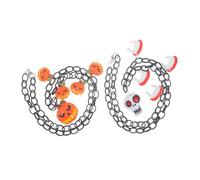 iplusmile 2Pcs Halloween Necklace with Pumpkin and Skull Charms Iron Chain for Teens and Women for Halloween Costume and Decoration