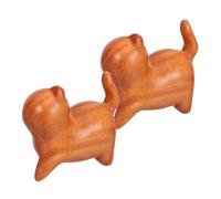 iplusmile 2pcs Handmade Sandalwood Cat Figurine Mini Wood Carved Kitten Statues with Retro Style Artistic Home Decor for Living Bedroom Office Unique Handcrafted Vintage Sculptures