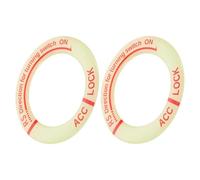 iplusmile 2pcs Ignition Switch Trim Covers Night Glow Function, Self Adhesive Material, Wide Compatibility, Stylish Decorative Ring Design for Car and Vehicle Use